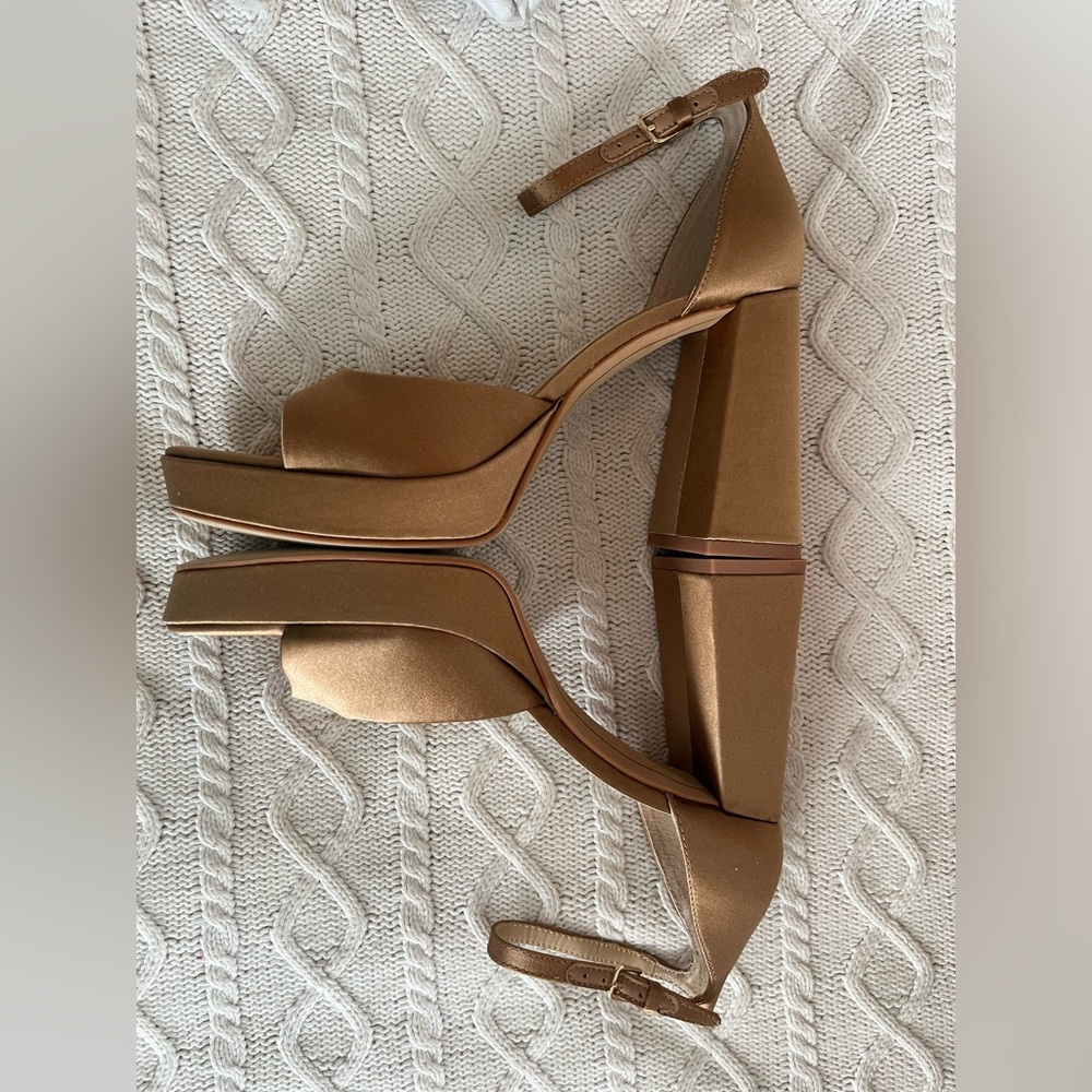 Dolce Vita “Pandora” Ankle Buckle mid- brown Platform Block Heel Sandals SZ 9 - Picture 9 of 16